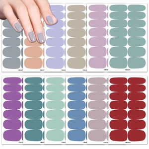Solid Color Nail Stickers Waterproof Full Wrap DIY Manicure Decals Candy Color Long Lasting Minimalist Style For Women