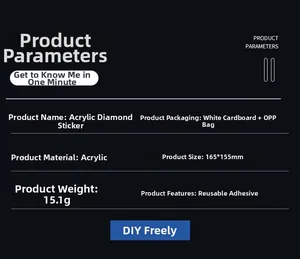 Detail specifications of acrylic crystal face stickers size 165x155mm for eye and face makeup