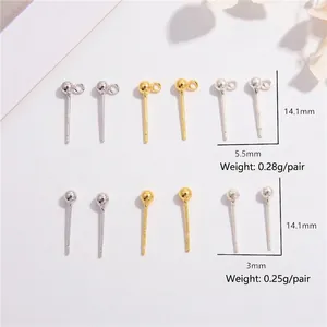 Orecchini a sfera in argento sterling S925 oro e argento con dettagli sulle misure