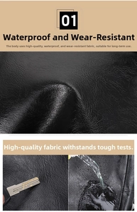 Waterdicht en krasbestendig zwart PU-leer met lychee-textuur detail voor borsttas