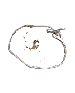 Minimalist S925 sterling silver snake bone chain necklace with stylish toggle clasp closure