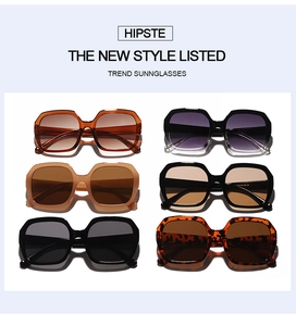 Collection of six large square frame oversized sunglasses in various gradient colors
