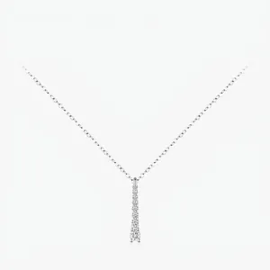 Minimalist 925 Sterling Silver Moissanite Necklace For Women D Color VVS1 Vertical Bar Pendant Elegant Fashion Neck Jewelry