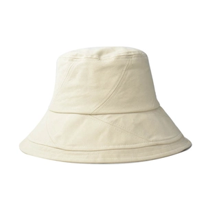 Geometric Stitching Bucket Hat For Women Wide Brim Cotton Canvas Sun Protection Outdoor Summer Travel Minimalist Portable
