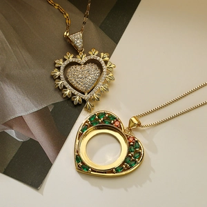 Herz Anhänger Halskette Gold Plattiert Kupfer Mit Funkelndem Zirkon Eleganter Schmuck Geschenk Für Frauen Dainty Mode Accessoire