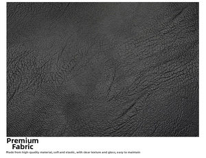 Macro shot of high-quality black PU leather texture with lychee grain for tote bags