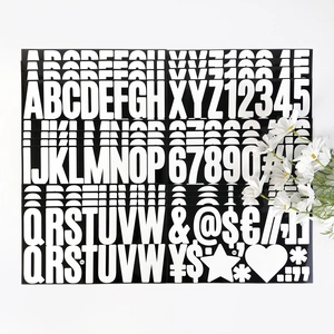 Close-up of waterproof 2.5-inch black and white alphabet stickers for mailboxes