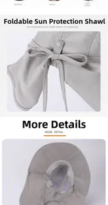 Detail of sun hat showing foldable neck cape, bow tie, and internal sweatband structure