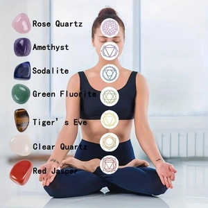 Set de 7 piedras naturales de chakras para yoga, meditación y equilibrio energético