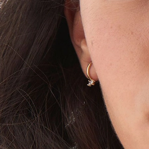 Minimalist S925 silver needle square zircon earrings in gold for a modern trendy style