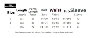 Detailed size chart for women's two-piece dress set including dress and shawl lengths