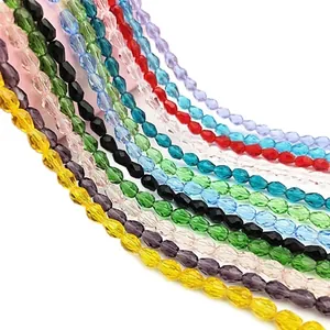 Faceted crystal teardrop beads in multiple vibrant colors for DIY jewelry and crafts