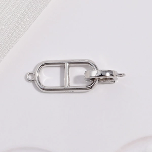 Polished S925 sterling silver pig nose buckle connector for DIY jewelry necklaces