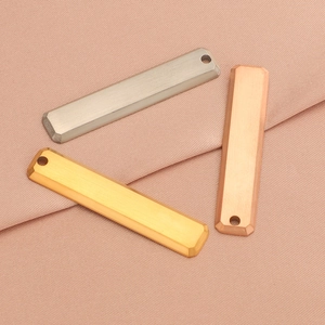Titanium steel rectangle pendant set in silver, gold, and rose gold finishes