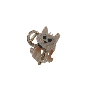 Pince à cheveux chat mignon en acrylique blanc marbré pour coiffures élégantes