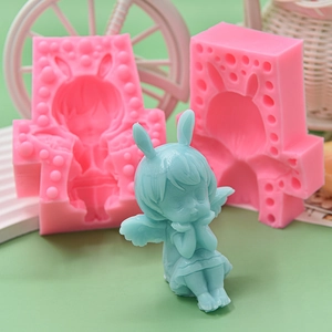 3D angel baby silicone mold for DIY soap and chocolate with finished figurine