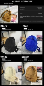 Detaillierte Größentabelle für Canvas-Rucksack mit Maßen 25x10x29cm und Gewicht von 0,35kg