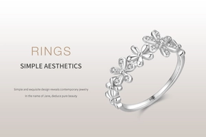 Detailed view of S925 sterling silver daisy ring featuring sparkling cubic zirconia stones