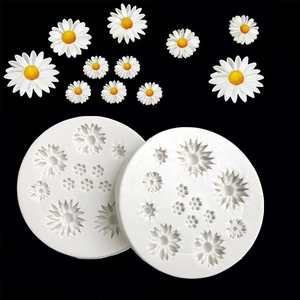 Moules marguerites en silicone pour fondant et chocolat avec motifs fleurs en 3D