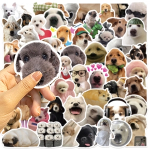 Set van 50 cartoon hond stickers voor laptops en koffers waterdichte vinyl graffiti decals