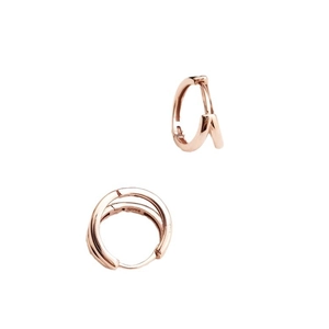 Minimalist S925 sterling silver double hoop earrings in rose gold finish for women