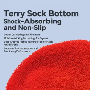 Pro children's soccer socks with red thick towel bottom for shock absorption and grip