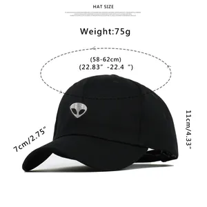 Guide des tailles pour casquette alien avec tour de tête 58-62cm et mesures précises