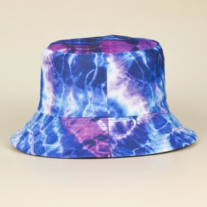 Tie-Dye Bucket Hat Galaxy Graffiti Pattern Reversible Cotton Canvas Sunshade Hip Hop Streetwear For Men Women