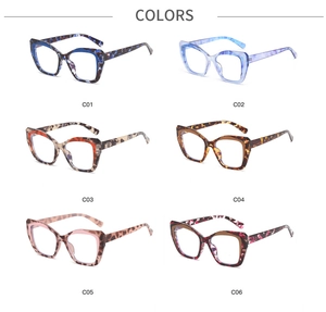Multiple color options of TR90 square anti-blue light glasses frames for women