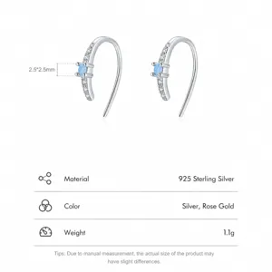 Elegante S925 Sterlingsilber Tropfenohrringe mit blauem Zirkonia und feinen Akzentsteinen