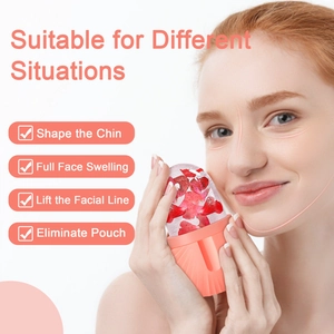 Ice roller for face massage showing usage scenarios to reduce swelling and lift facial lines