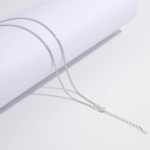 Elegante S925 Sterlingsilber 2mm Doppelperlenkette mit verstellbarem Federringverschluss