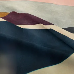 Close-up of thick bohemian tapestry fabric with abstract geometric texture and fine weave