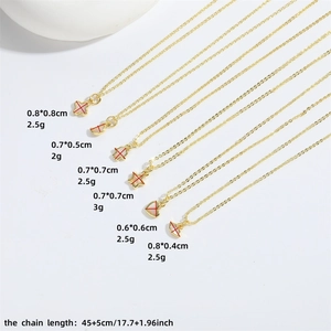 Set of 6 minimalist gold pendant necklaces featuring clover star heart and crescent shapes