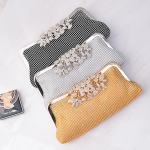 Elegant Evening Clutch Bag Rhinestone Studded Leaf Clasp Luxury Banquet Handbag Wedding Party Crossbody For Women