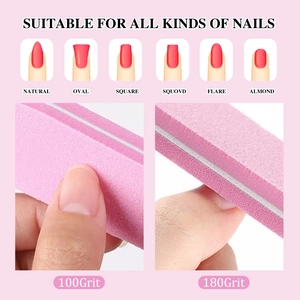 Lima per unghie rosa doppia faccia grana 100/180 per unghie naturali e mandorla