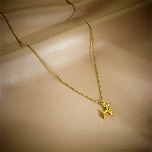 Collana Con Ciondolo Cane Palloncino Acciaio Inossidabile Placcato Oro Moda Minimalista Gioielli Animali Per Donne