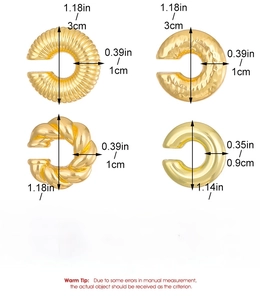 Detailed dimensions of multi-set teardrop CCB earrings in inches and centimeters