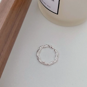 Vintage S925 Sterling Silber Kordelring mit verstellbarem minimalistischem Flechtband Design