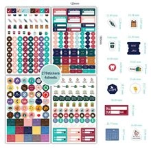 Set of 276 planner stickers on 4 sheets for calendar and schedule organization