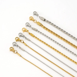 Retro stainless steel Cuban and S-link chain necklaces in gold and silver variety