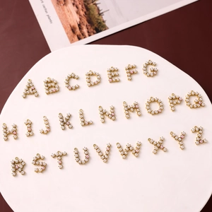 26 gold-plated alphabet pearl charms A-Z for DIY jewelry making necklaces earrings