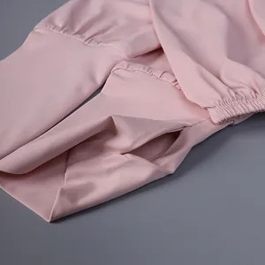 Pink ice silk sun protection sleeves with thumb holes for outdoor cycling and driving