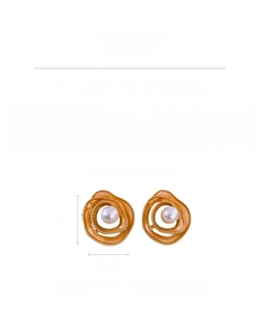 Detailed size specifications for vintage hollow flower pearl stud earrings with 22.4g weight