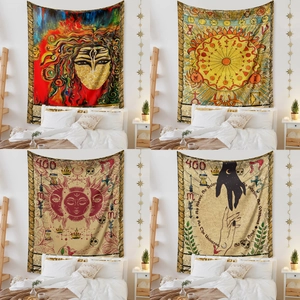Retro Tarot Card Wall Hanging Polyester Mystical Tapestry For Bedroom Living Room Bohemian Home Decor