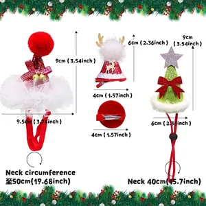 Christmas pet hat set with elk antlers and bells for cats and dogs, adjustable size