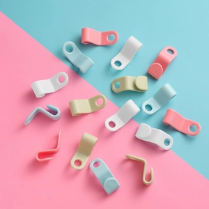 Space-saving colorful plastic hanger connector hooks in vibrant macaron pastel colors
