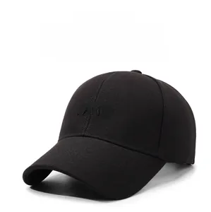 Detailed view of the 3D FARD letter embroidery on a black cotton canvas baseball cap