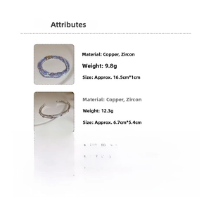 Detaillierte Spezifikationen für mehrlagige Zirkonia Armbänder aus Kupfer mit Abmessungen