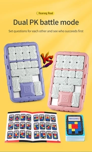 Magnetic Huarong Road sliding puzzle toy for dual PK battle mode and brain training